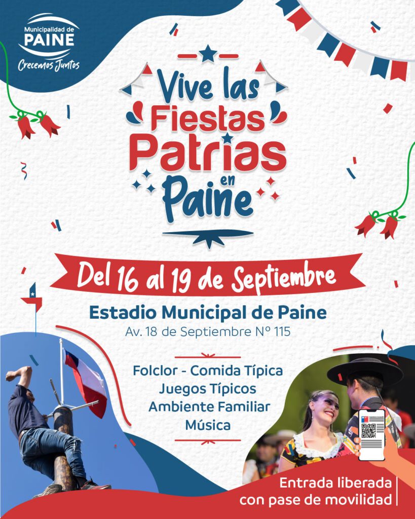 Municipio de Paine inaugurará fondas de Fiestas Patrias con nutrida cartelera musical