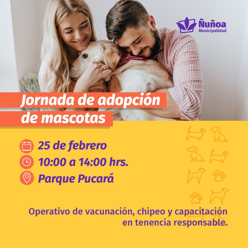 Ñuñoa realiza jornada de adopción, actividades y charlas sobre el cuidado de mascotas