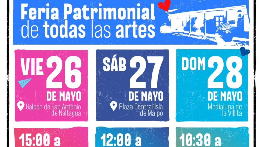 Nueva “Feria Patrimonial de todas las Artes” de Isla de Maipo este 26, 27 y 28 de mayo