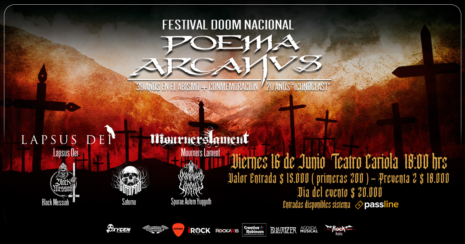 Festival de Doom Nacional: Poema Arcanus celebrará 30 años de trayectoria en Teatro Cariola