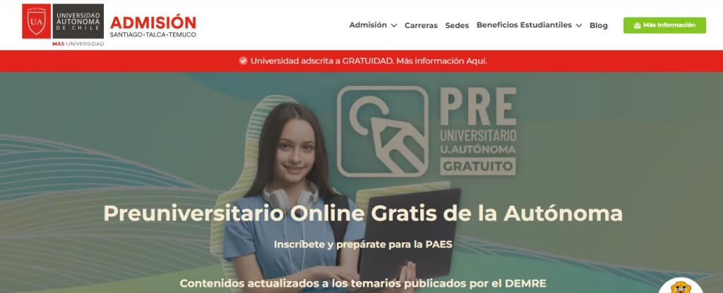 Universidad Autónoma abre postulaciones para preuniversitario gratuito