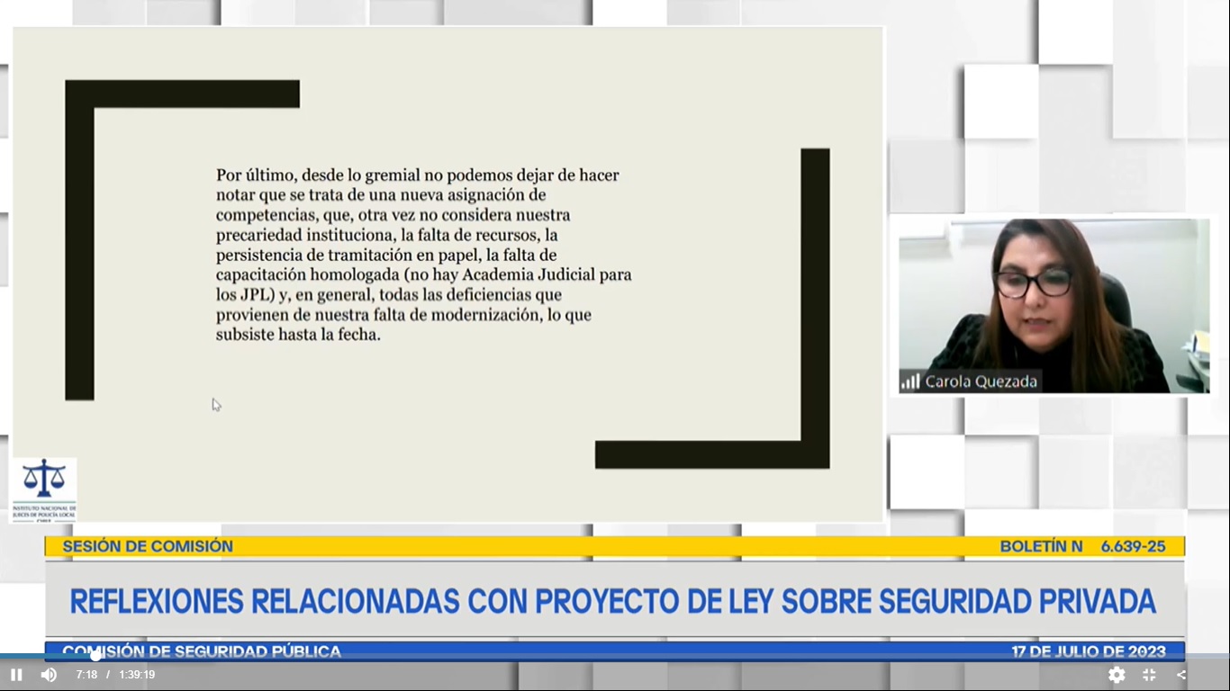 Jueces de Policía Local participan de sesión sobre el proyecto de seguridad privada en el Senado