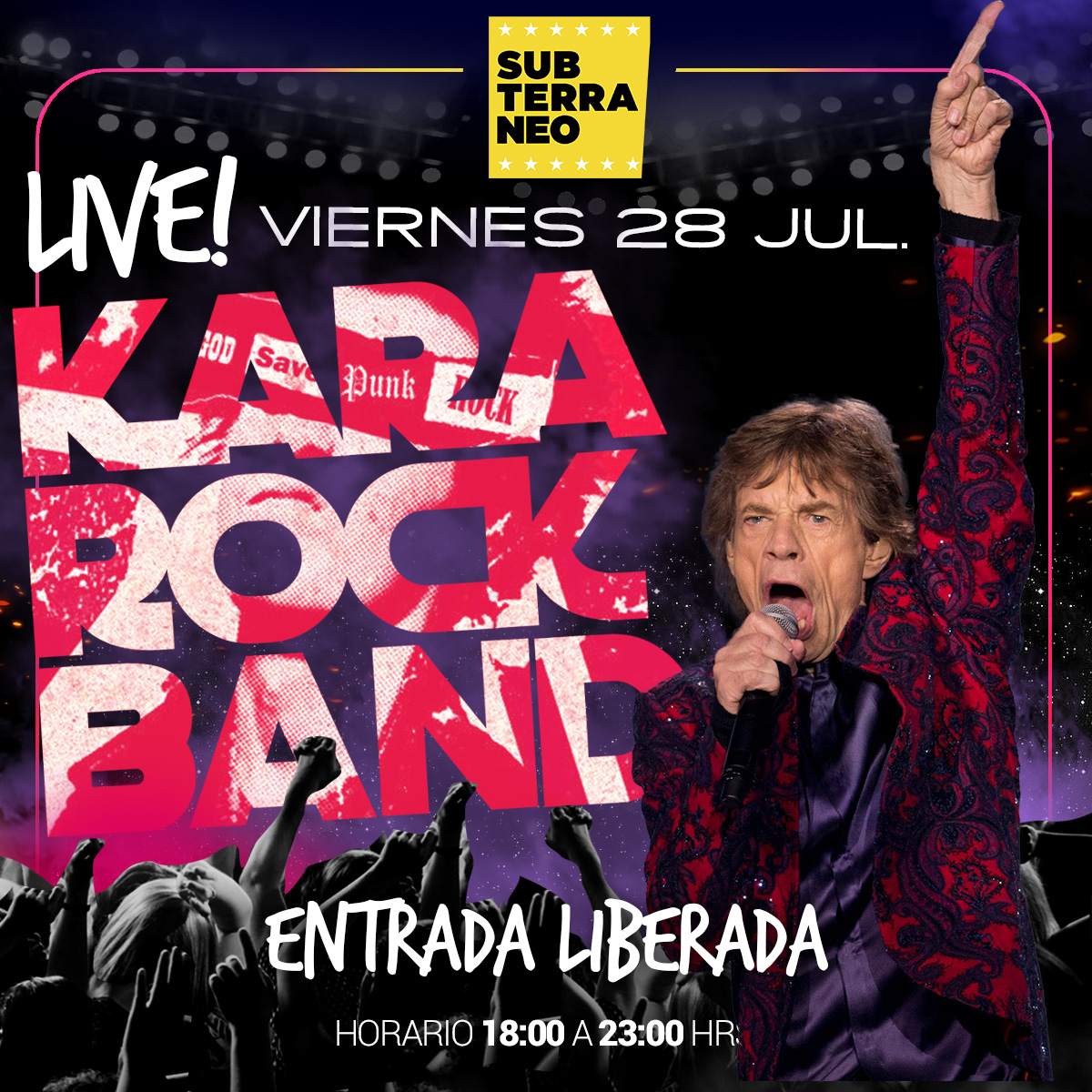 Este viernes habrá karaoke rockero con banda en vivo y entrada liberada en Club Subterráneo