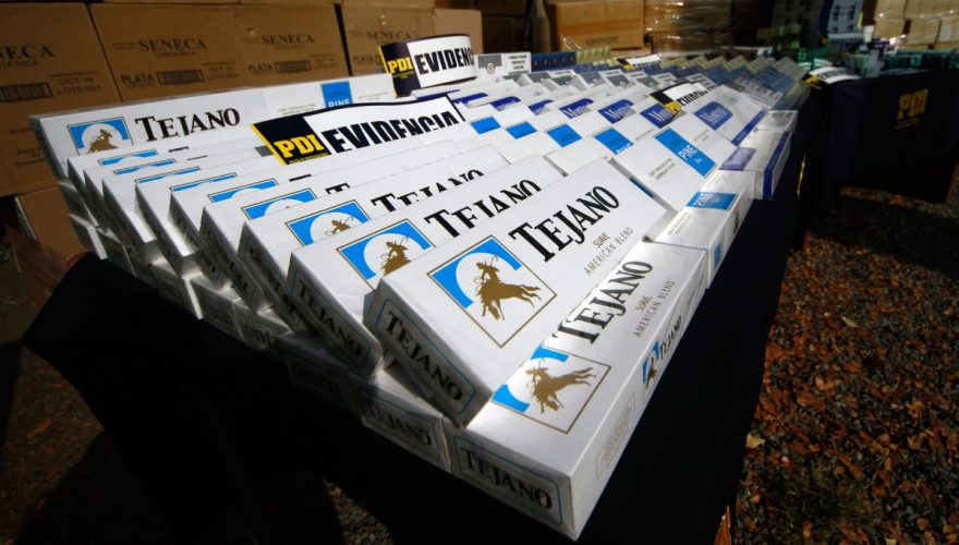 Incautación de cigarrillos de contrabando nacional: 75% se concentra en la Región Metropolitana