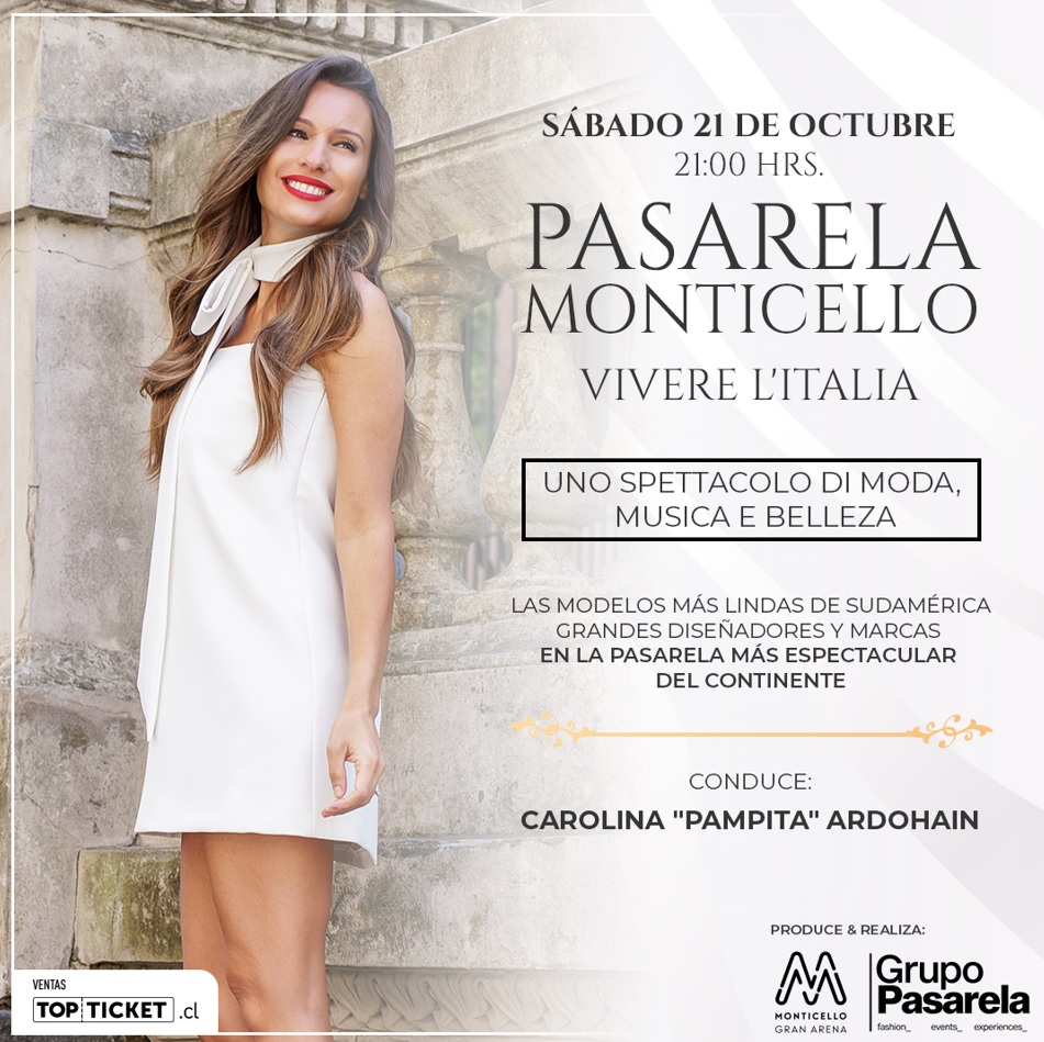 Pampita protagonizará el evento de moda y belleza en "Pasarela Monticello"