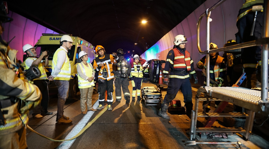 MOP y Túnel San Cristóbal realizan simulacro que puso a prueba a equipos de emergencia