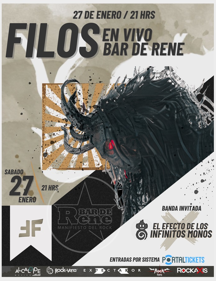 Bar de René en Providencia presenta una noche de rock y proyección a cargo de de la banda nacional Filos