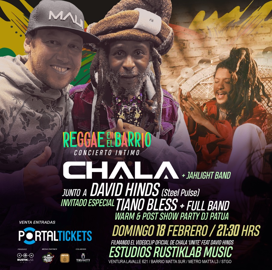 RustikLab Music, Chala, David Hinds y Tiano Bless, las leyendas del reggae mundial se presentan en RustikLab Music, Portal Metropolitano