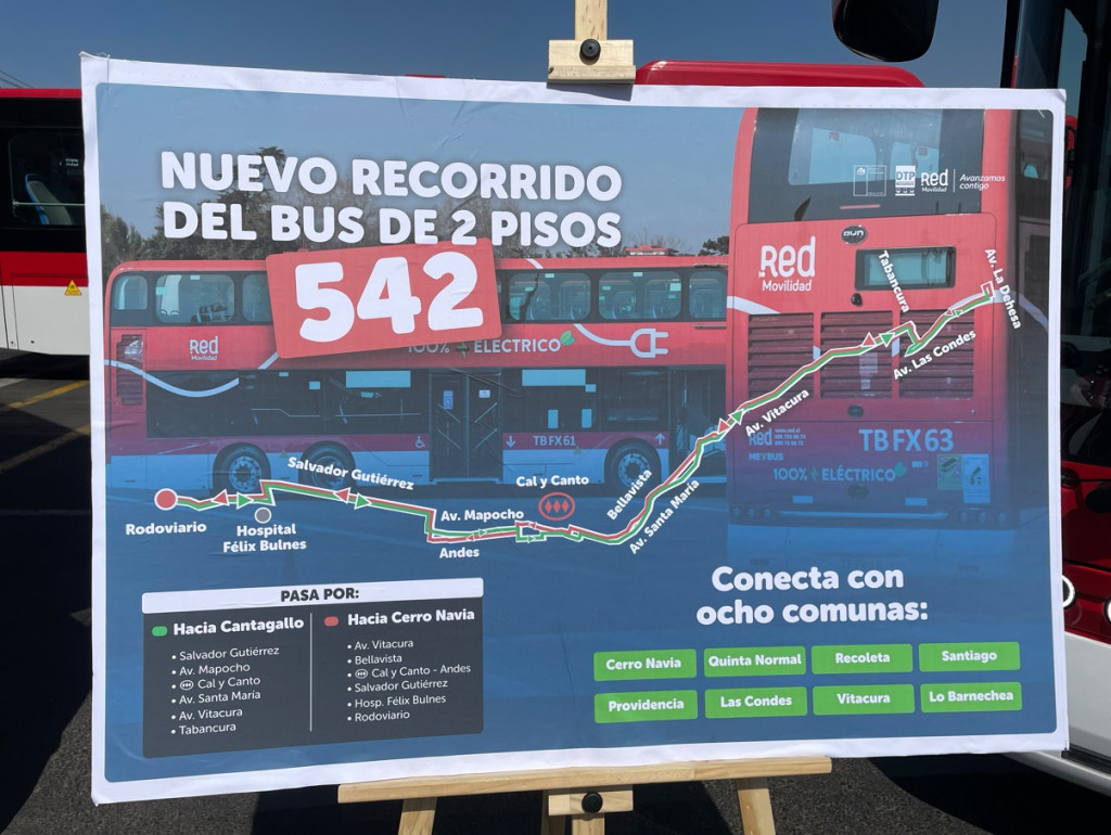 MTT anuncia nuevo servicio con buses eléctricos de dos pisos que recorrerá ocho comunas de la RM