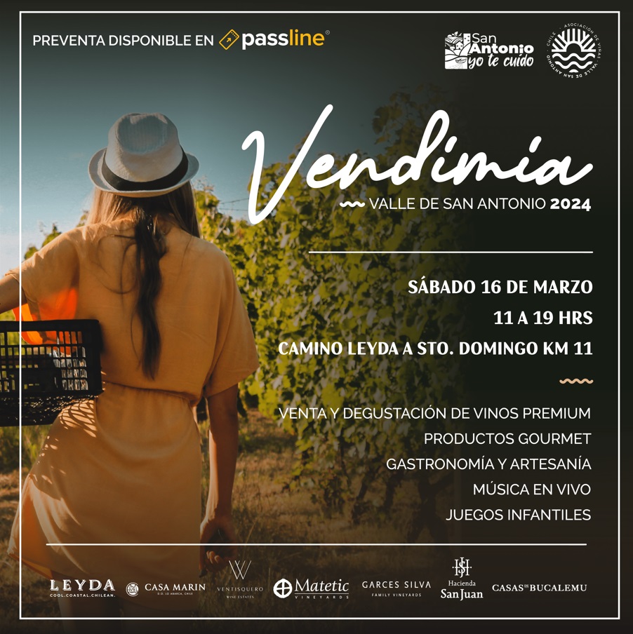 Valle de San Antonio invita a celebrar la Fiesta de la Vendimia 2024 con vinos costeros premium