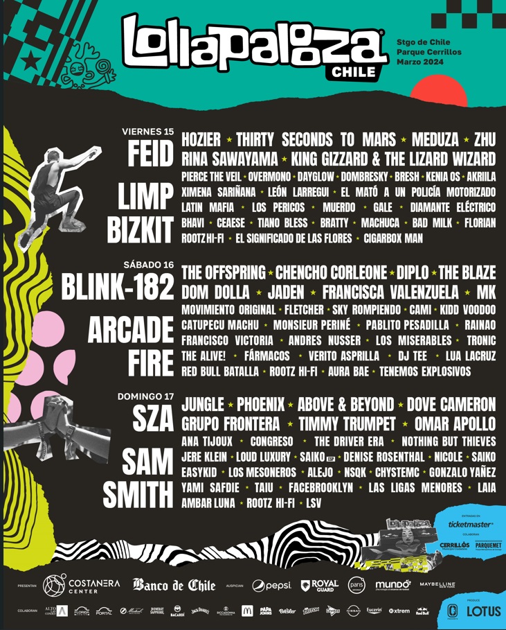 Lollapalooza Chile 2024 anuncia sus horarios