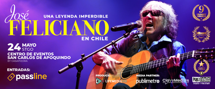 José Feliciano, José Feliciano, leyenda de la música latina, vuelve a Chile con presentaciones en Santiago y Viña del Mar, Portal Metropolitano