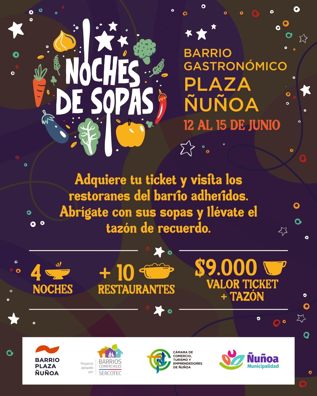 Vuelven las noches de sopas en Plaza Ñuñoa