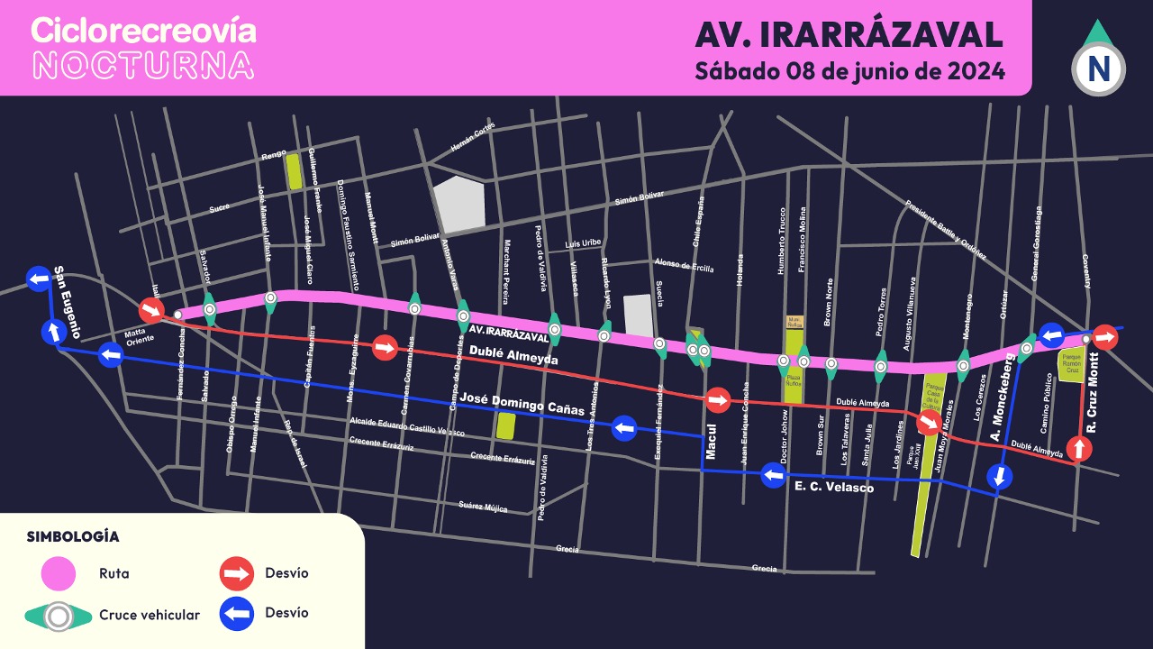 Vuelve la Ciclorecreovía nocturna en la comuna de Ñuñoa