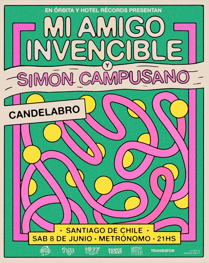 Simón Campusano y Candelabro abrirán show de Mi Amigo Invencible esta noche en Sala Metrónomo