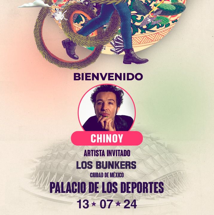 Chinoy es invitado a abrir el concierto de Los Bunkers en el Palacio de los Deportes en México 