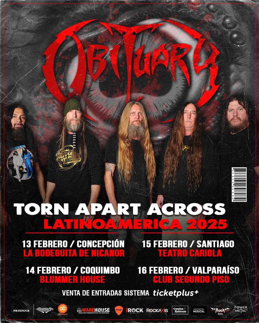 Obituary regresa a Chile en el marco de su gira latinoamericana 