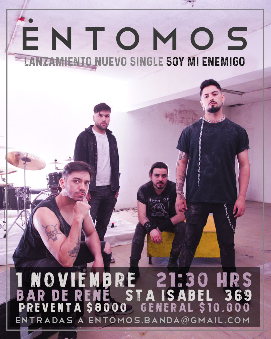 Éntomos regresa con show en Bar de René y anuncia estreno de nuevo single