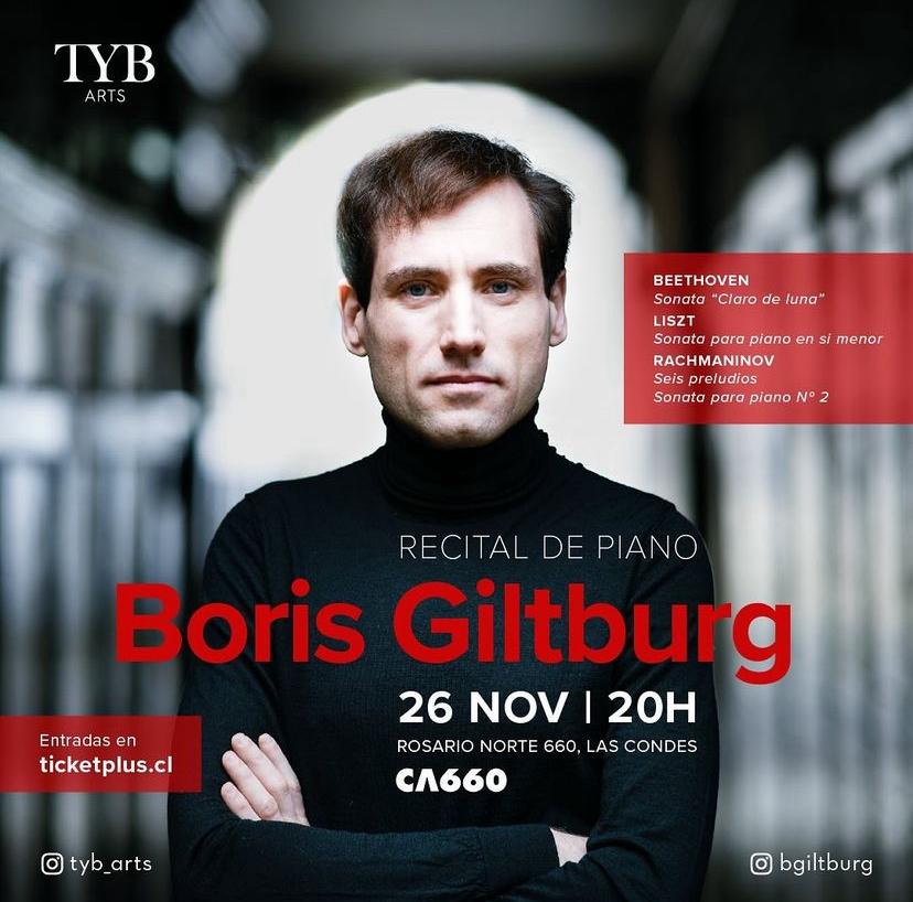 Regresa a Chile el aclamado pianista ruso Boris Giltburg con presentación en el Teatro CA660