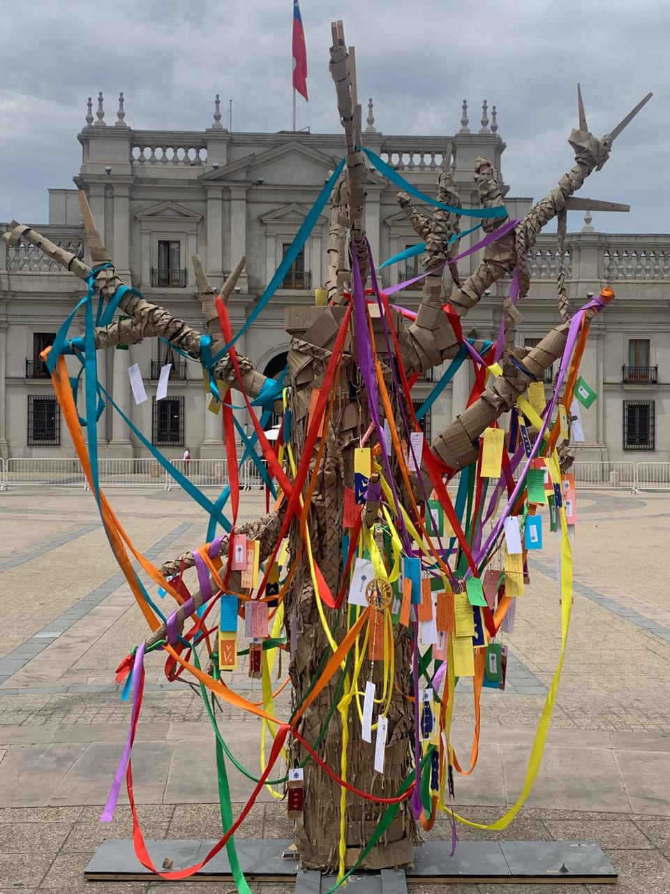 Árbol de 2,5 metros se toma Plaza de la Constitución para alertar por la crisis climática