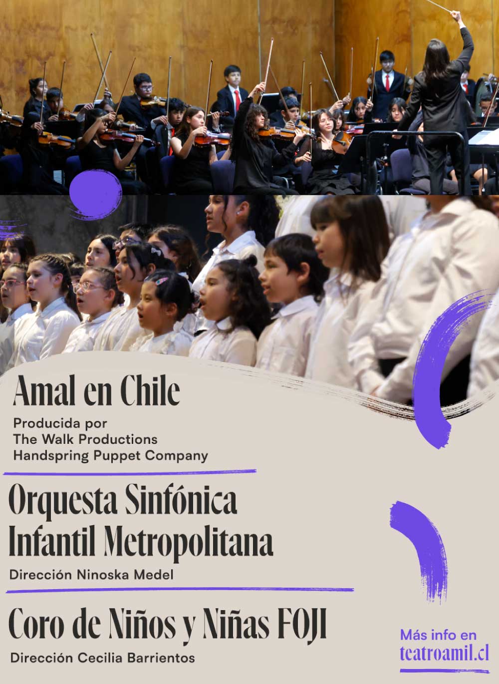 Orquesta Sinfónica Infantil Metropolitana y el Coro de niños y niñas FOJI serán parte del Festival Teatro a Mil