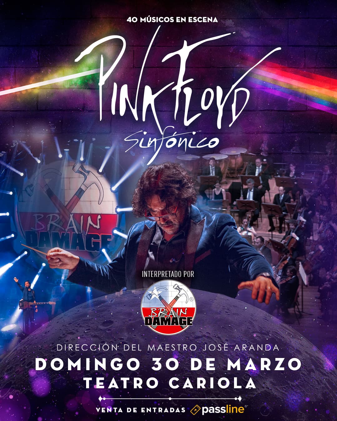 Brain Damage presenta su mágico espectáculo "Pink Floyd Sinfónico" en el Teatro Cariola