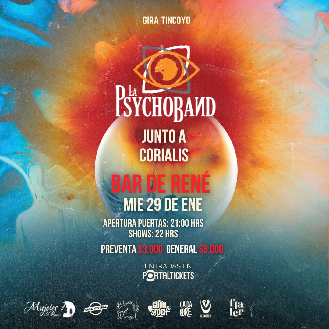 La Psychoband anuncia concierto en Bar de René para cerrar Gira Tincoyo