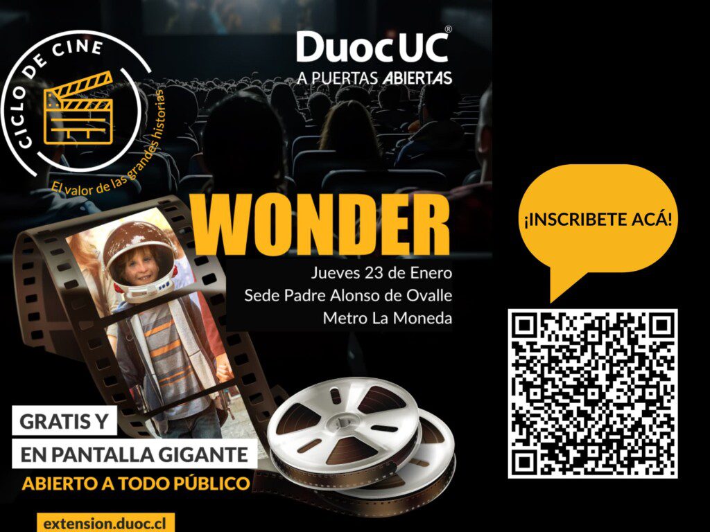 Películas “Charlie y la fábrica de chocolate” y “Wonder” en Duoc UC sede Padre Alonso de Ovalle