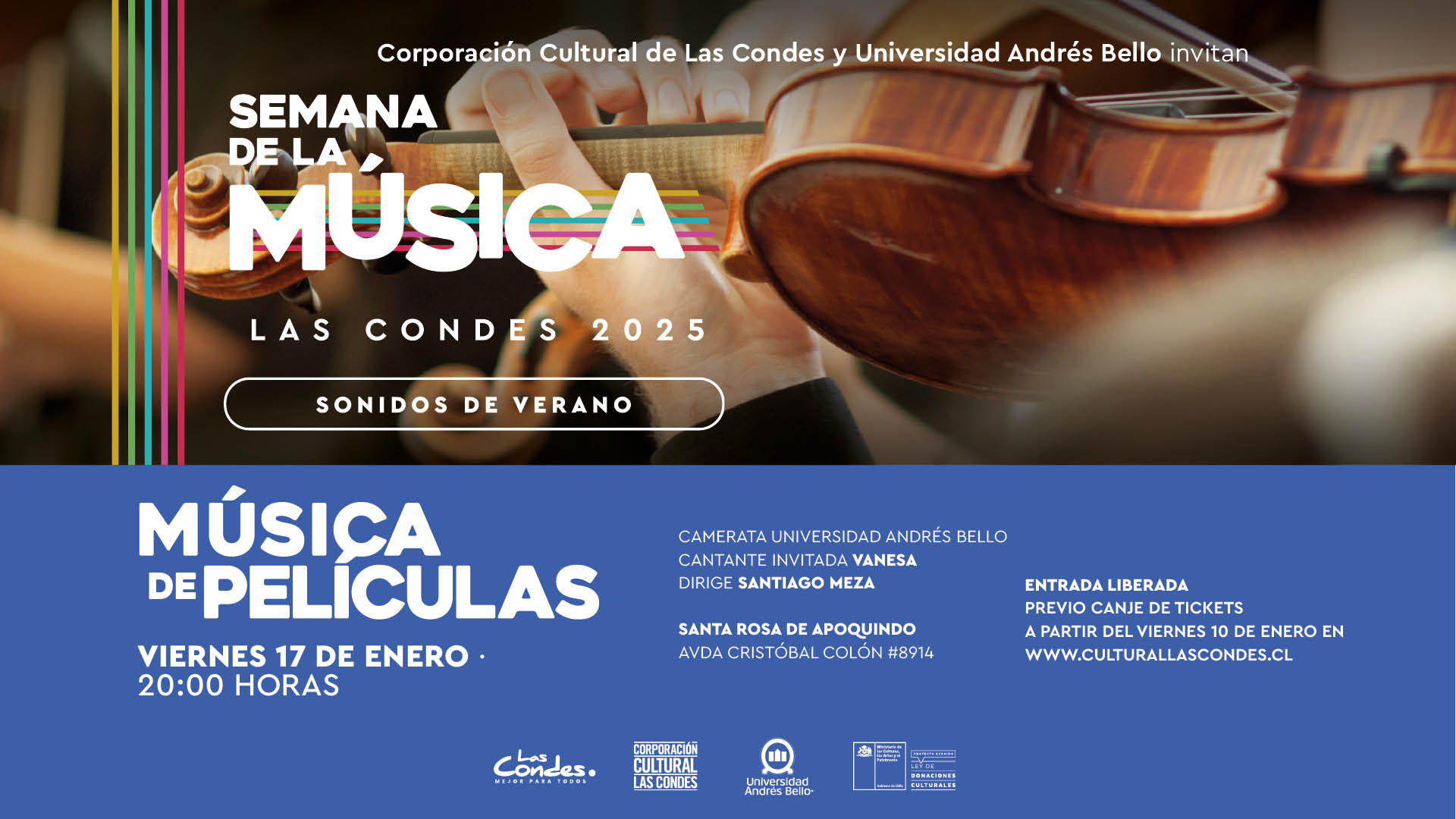 Camerata UNAB realizará concierto gratuito sobre música de películas en Las Condes