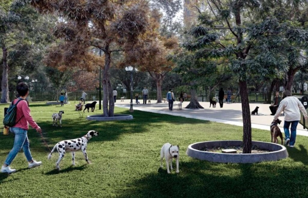 Zona canina del Parque Inés de Suarez en Providencia lleva un 80% de avance