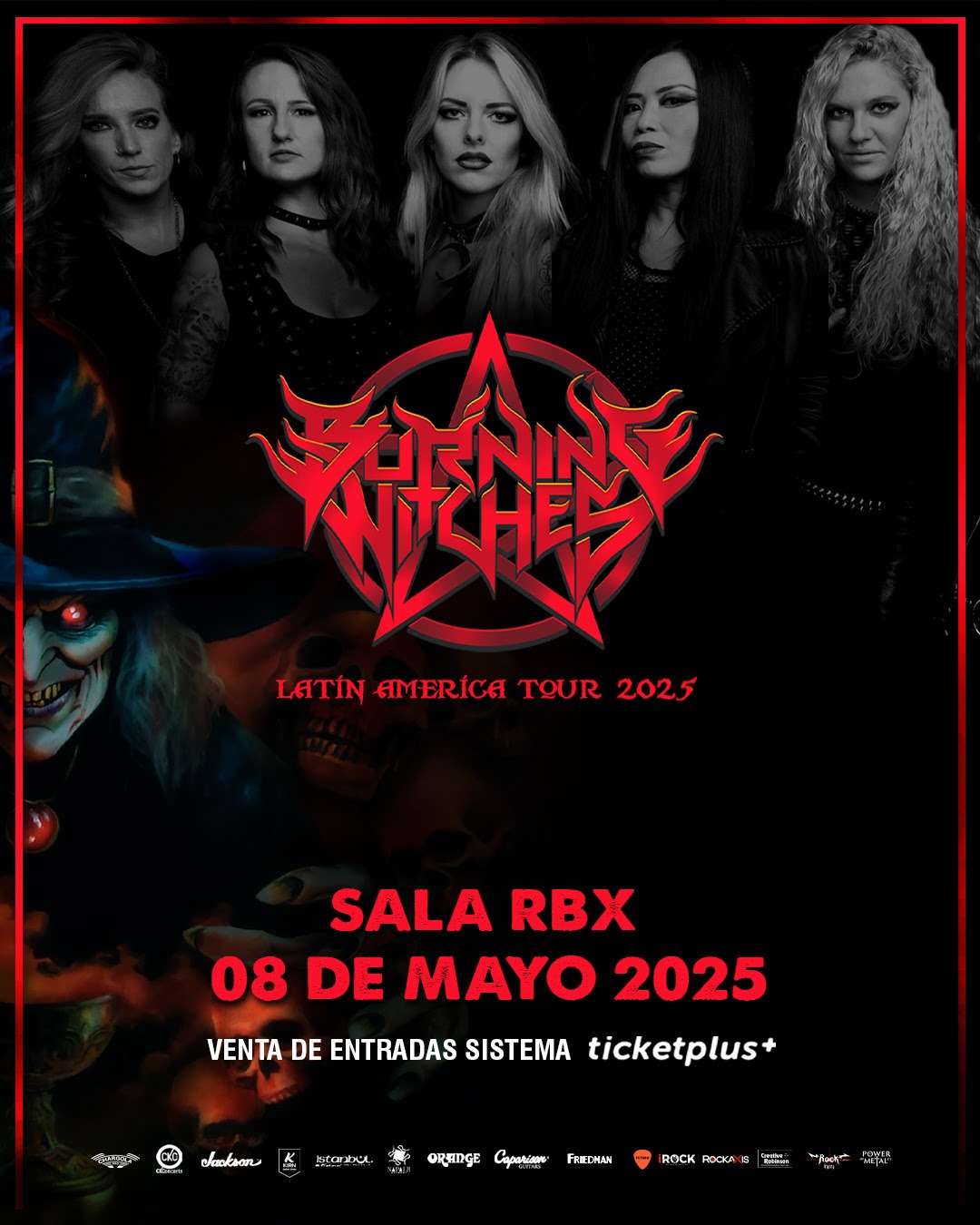 Burning Witches llega por primera vez a Chile con su "Latin America Tour 2025" a la Sala RB en Ñuñoa