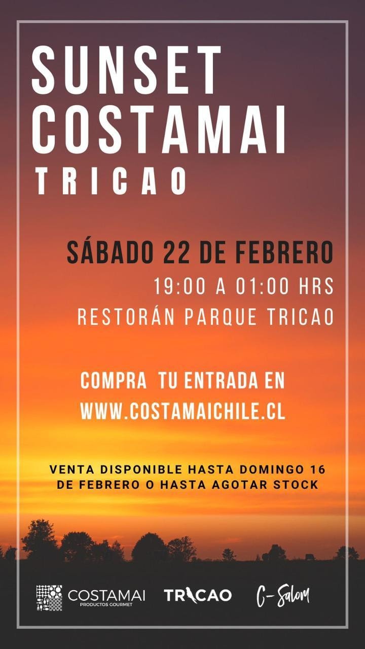 Parque Tricao te invita a disfrutar del imperdible Costamai Sunset