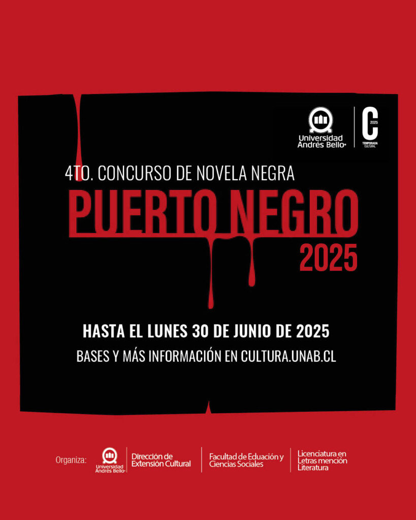 Puerto Negro 2025: UNAB lanza IV Concurso Novela Negra