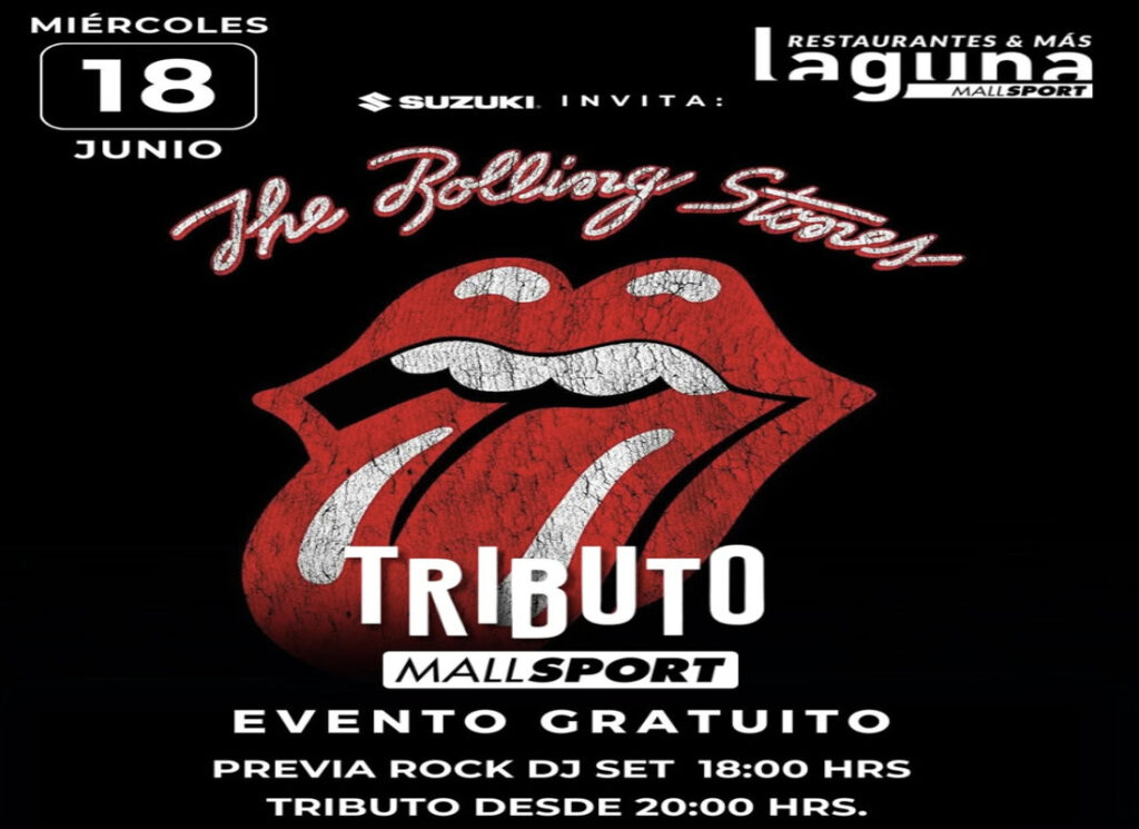 Un gran tributo se rendirá a los íconos del rock The Rooling Stones este 18 de junio, con un concierto gratuito en Mall Sport en la Laguna.
