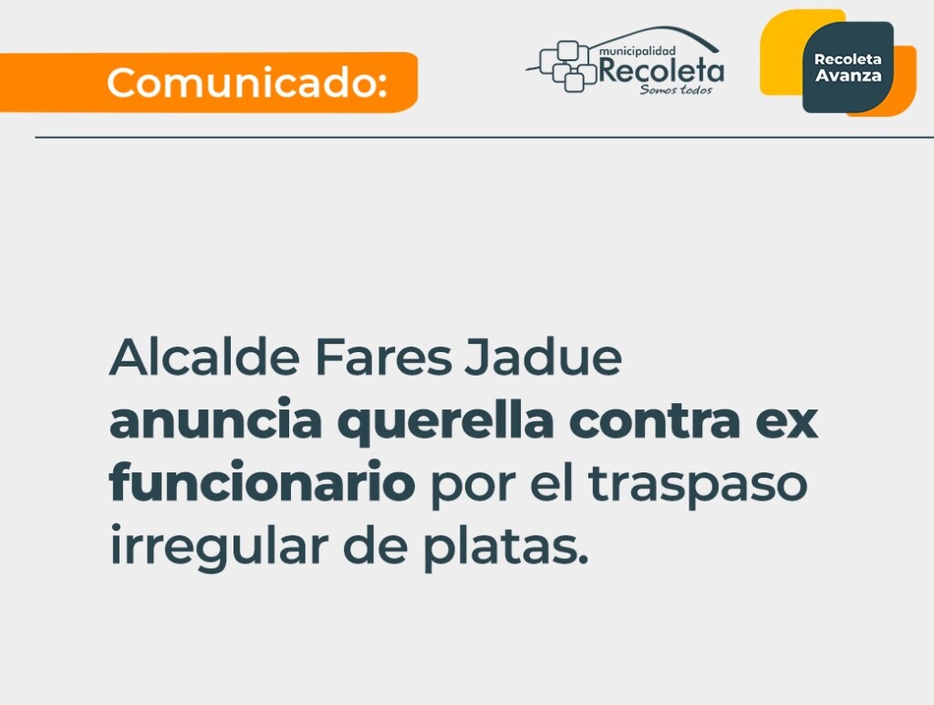 Recoleta anunció querella contra Juan Carrasco