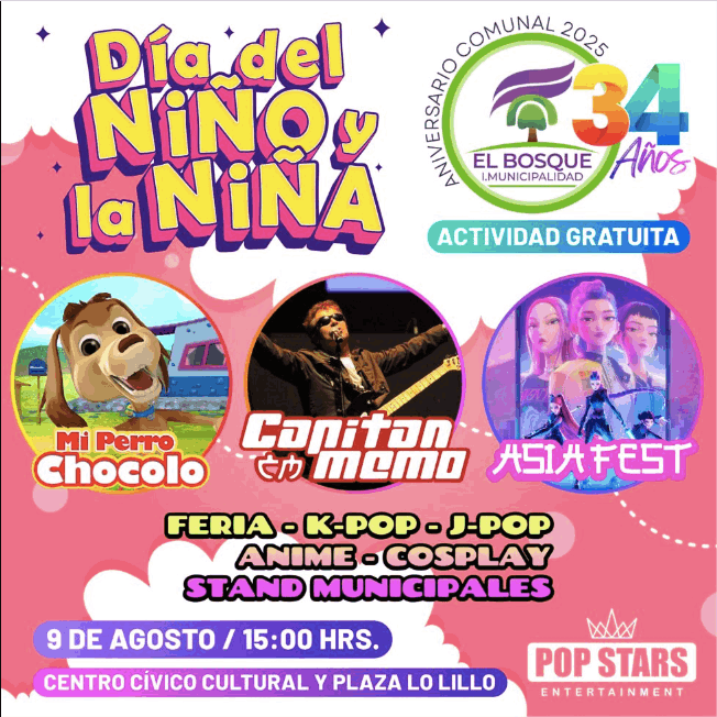 Este sábado 9 de agosto celebra el Día del Niño en El Bosque