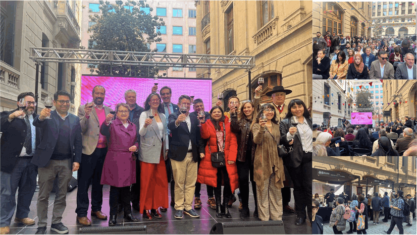 Día Nacional del Vino en pleno Paseo La Bolsa en Santiago