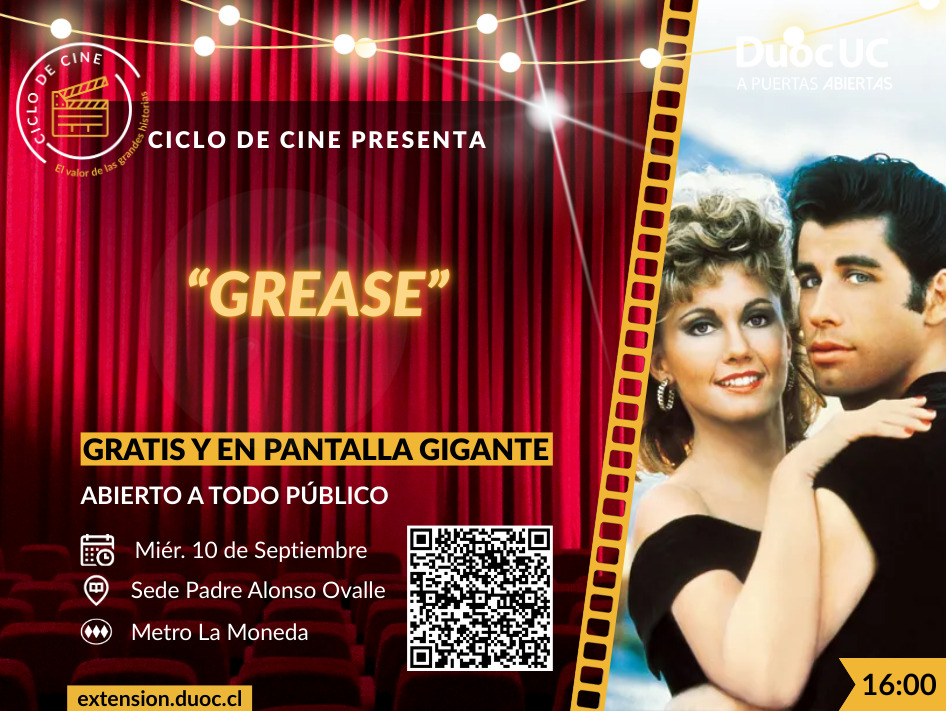 Duoc UC Alonso de Ovalle exhibe gratis el clásico musical Grease
