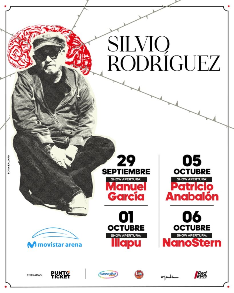 Luego de siete años de ausencia, Silvio Rodríguez regresa a Chile con cuatro presentaciones en Movistar Arena.