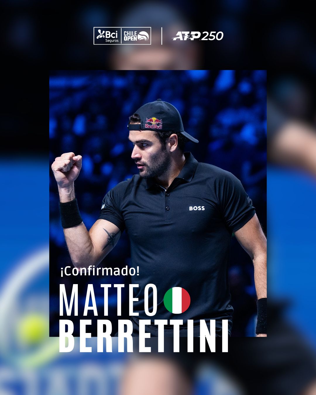 Berrettini confirma su participación en Bci Seguros ChileOpen 2026