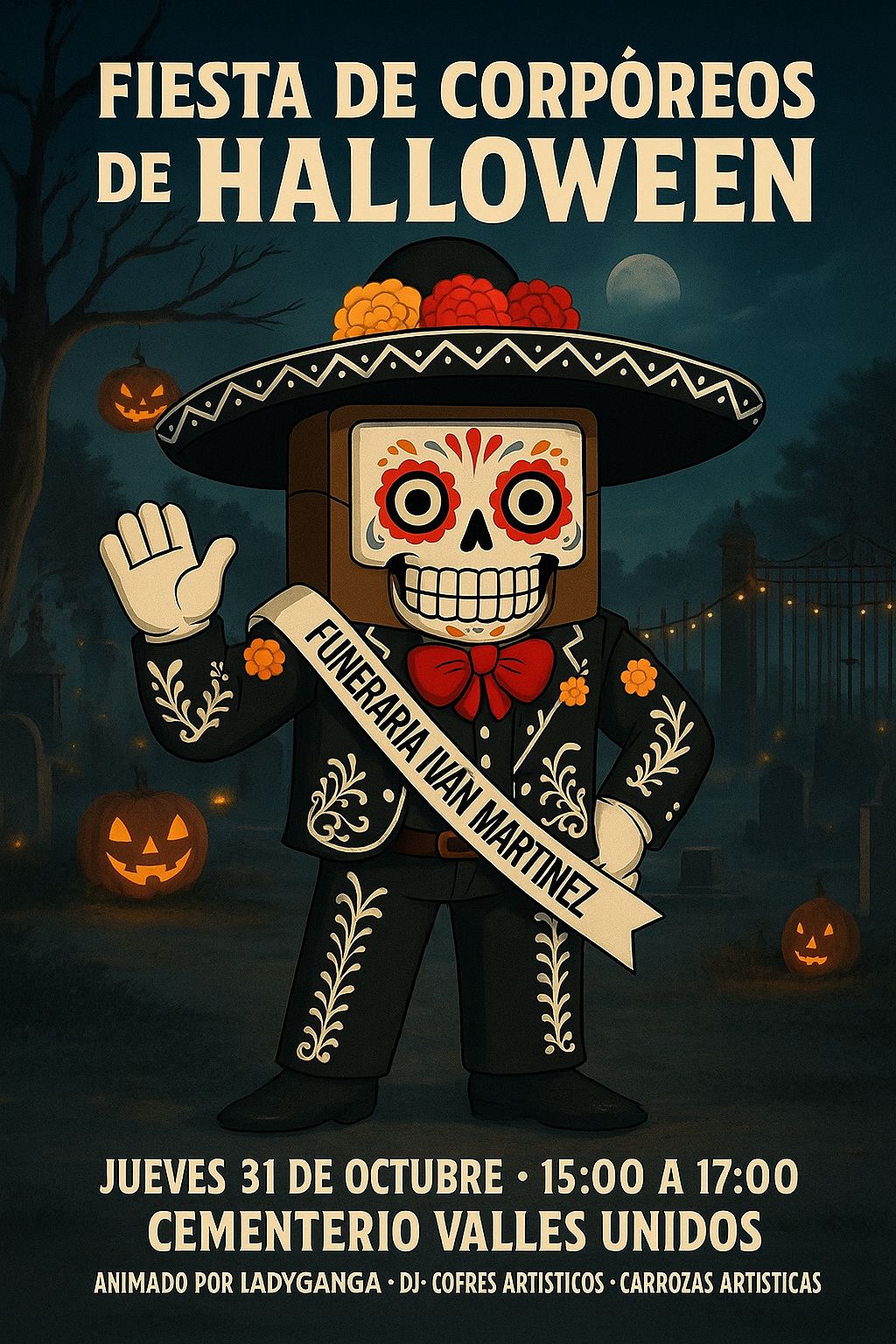 Fiesta de corpóreos de Halloween en Cementerio Valles Unidos