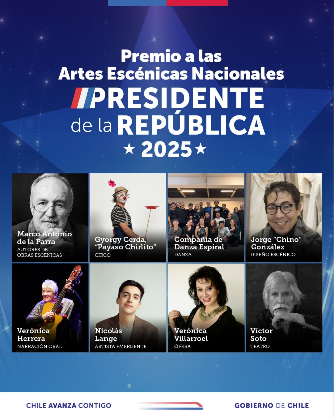 Ministerio de las Culturas anuncia los ganadores de los Premios a las Artes Escénicas Nacionales 2025