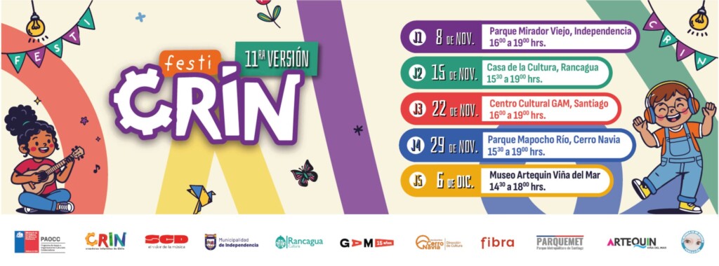 FestiCRIN 2025 celebra 10 años de música infantil con actividades gratuitas en cinco regiones