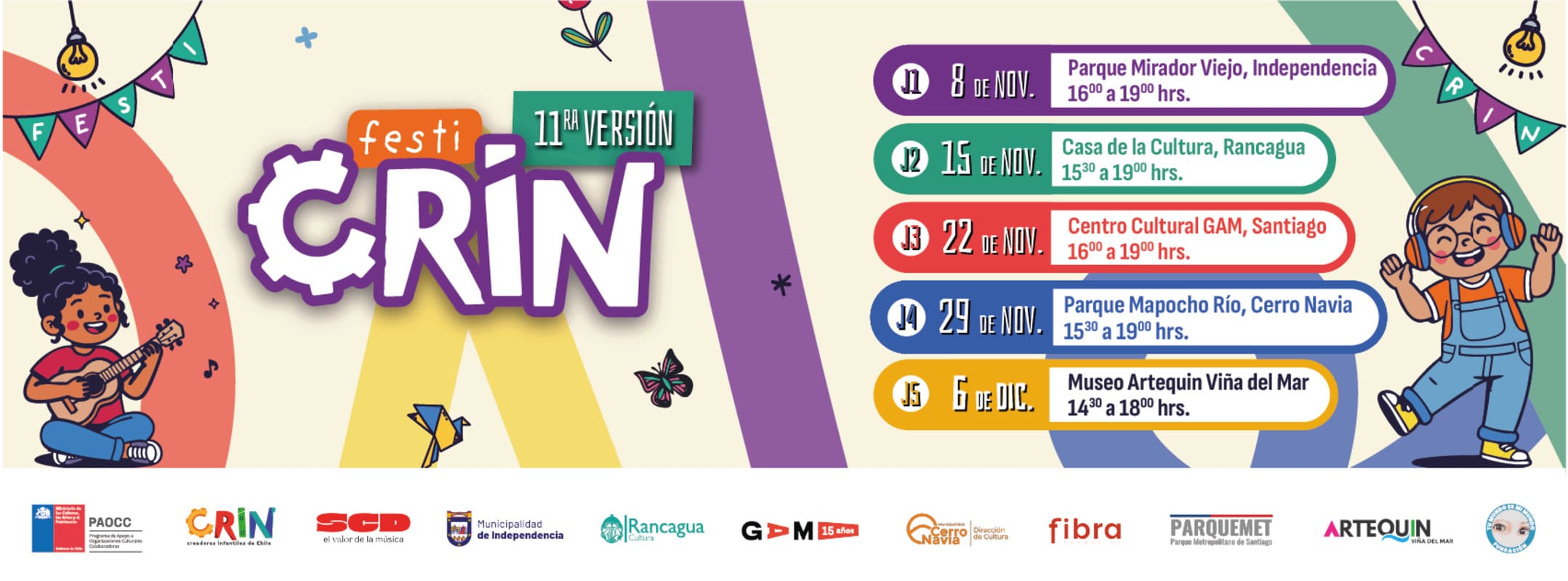 FestiCRIN 2025 celebra 10 años de música infantil con actividades gratuitas en cinco regiones