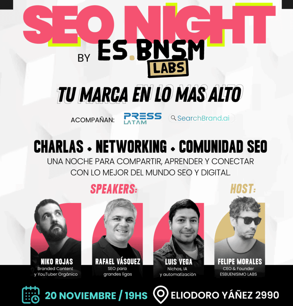 SEO Night Santiago 2025: El evento que reunirá a los líderes del posicionamiento orgánico en Chile