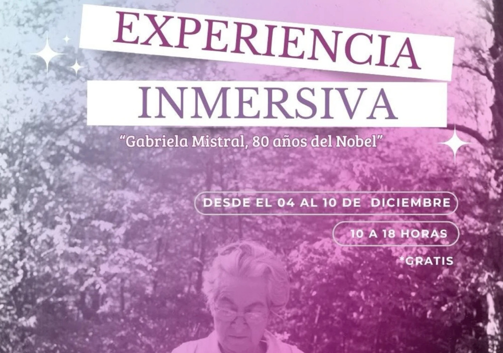 Chile inaugura los 80 años del Nobel de Gabriela Mistral con muestra inmersiva inédita en Santiago
