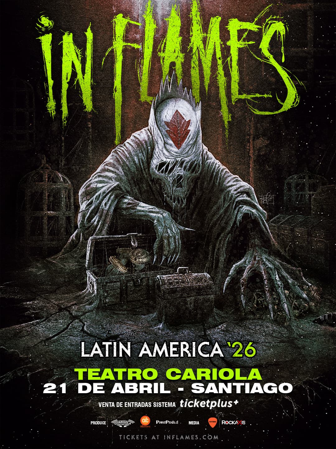 Suecos de In Flames agendan regreso al país con presentación en el Teatro Cariola
