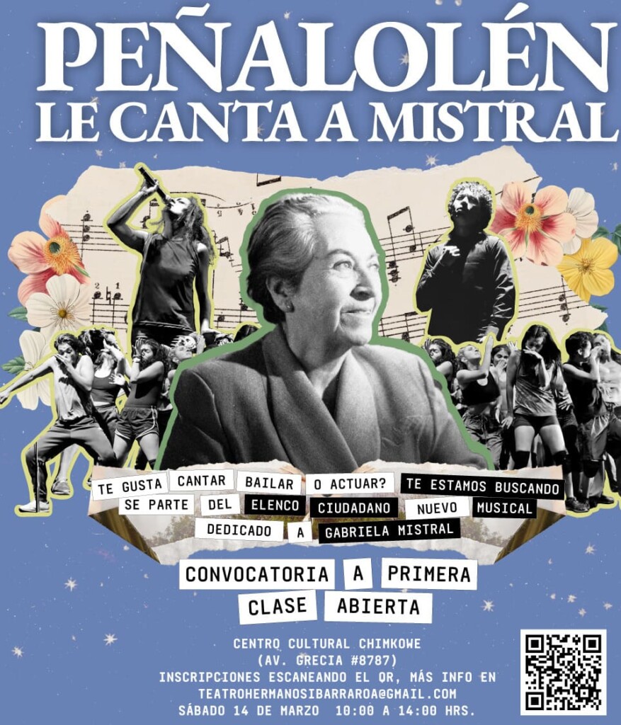 Peñalolén convoca a vecinos y vecinas a participar en obra musical inspirada en Gabriela Mistral