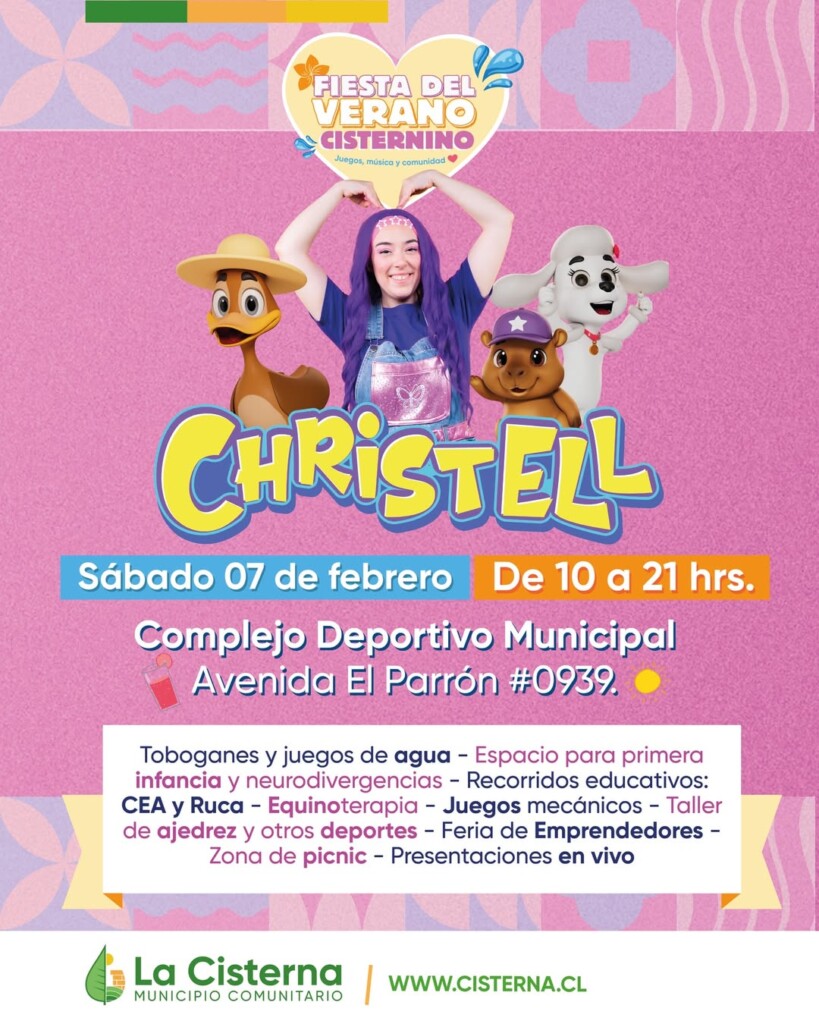 La Cisterna celebra el verano con gran fiesta familiar gratuita y show de Christell
