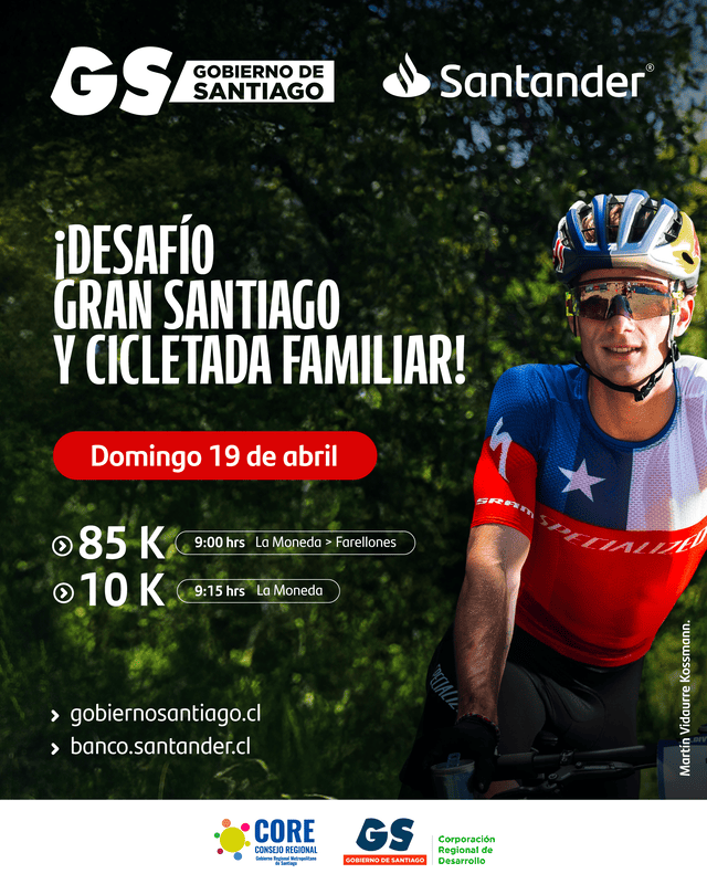 Desafío Gran Santiago: invitan a gran cicletada familiar